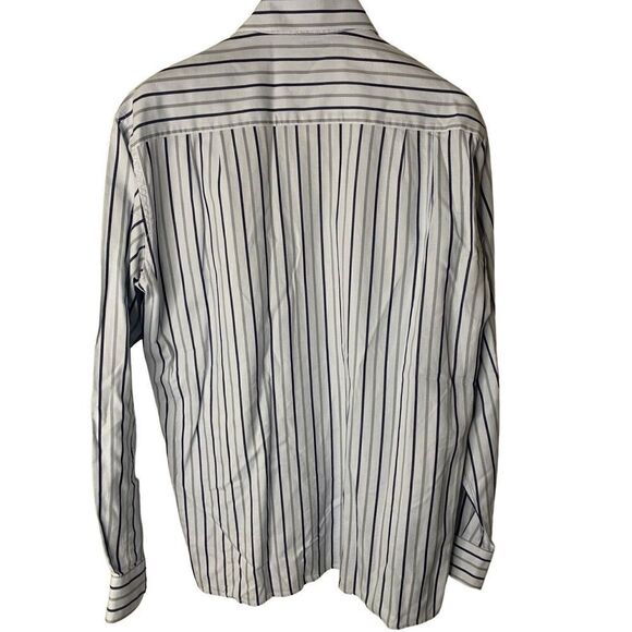 Ermenegildo Zegna button down shirt 100% cotton striped men's size large - Picture 2 of 4